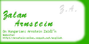 zalan arnstein business card